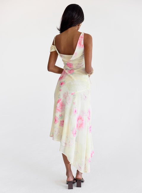 Somebody Like Me Asymmetrical Midi Dress Pink Floral | Princess Polly Somebody Like Me Asymmetrical Midi Dress Pink Floral | Princess Polly