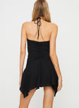 product Princess Polly Asymmetric Neckline  Malas Halter Mini Dress Black