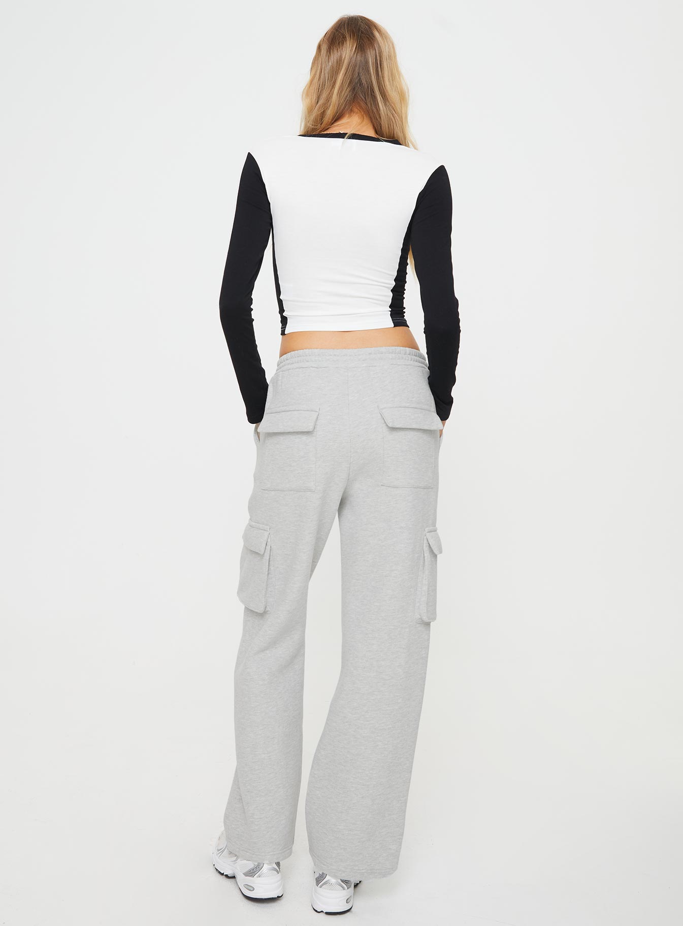 product Princess Polly High Waisted Pants High Waisted Pants High Waisted Pants  Hamner Cargo Track Pants Grey Marle