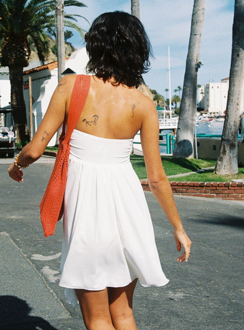 Rossly Mini Dress White Sweetheart Neckline 