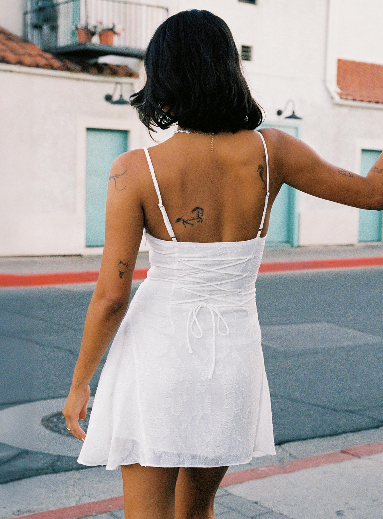 Wispie Lace Up Mini Dress White | Princess Polly Wispie Lace Up Mini Dress White | Princess Polly