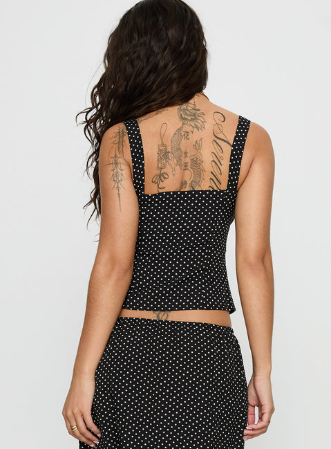 Modern Girl Top Black Polka