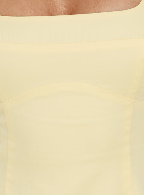 Lelouise Tie Back Mini Dress Butter Yellow