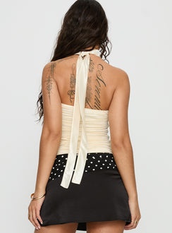 Plentiful Strapless Scarf Detail Top Champagne