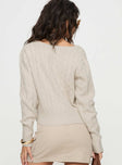 Nicolie Cable Knit Sweater Beige