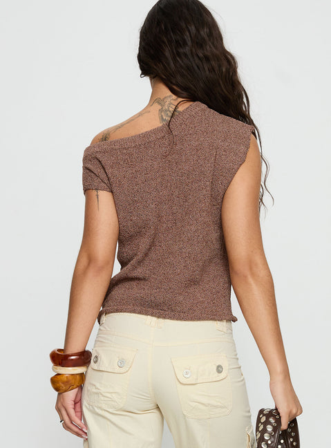 Ashfield Off Shoulder Top Brown