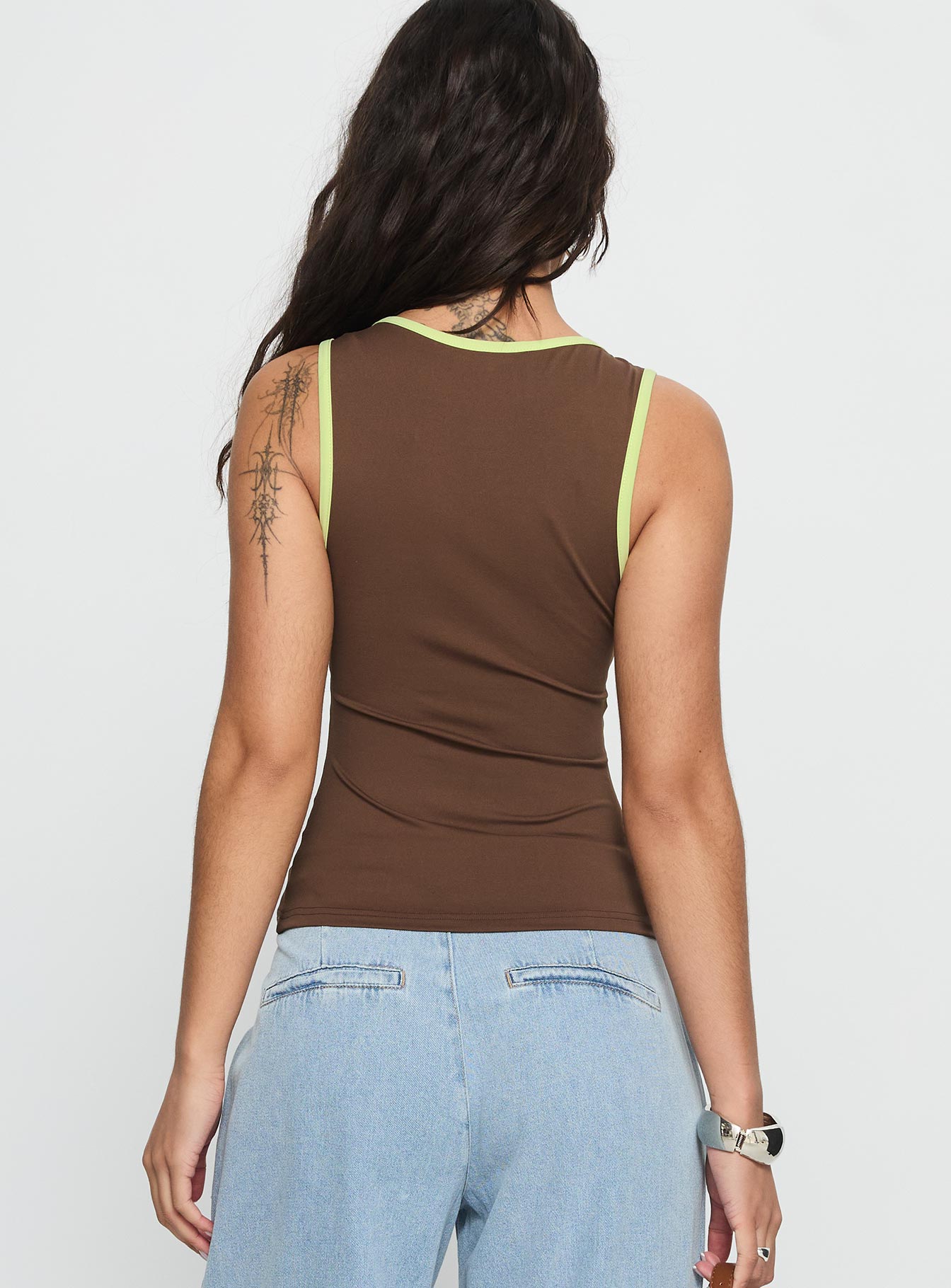 71 Classics V Neck Top Brown
