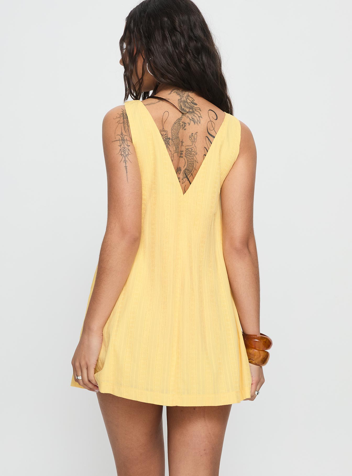 Lorenie Shift Mini Dress Yellow