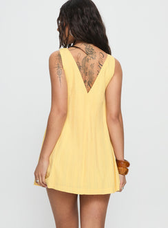 Lorenie Shift Mini Dress Yellow