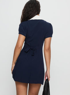 Fabiola Collared Mini Dress Navy