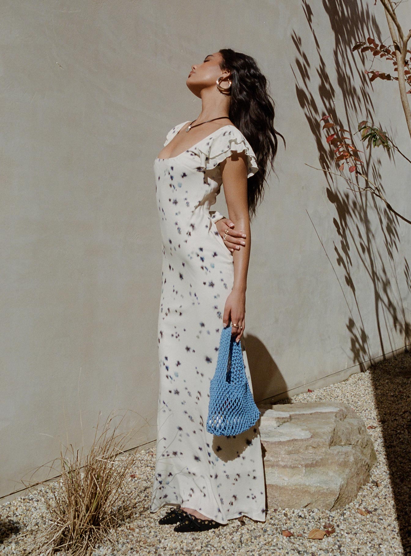 Jontee Bias Cut Maxi Dress Cream Floral | Princess Polly Jontee Bias Cut Maxi Dress Cream Floral | Princess Polly
