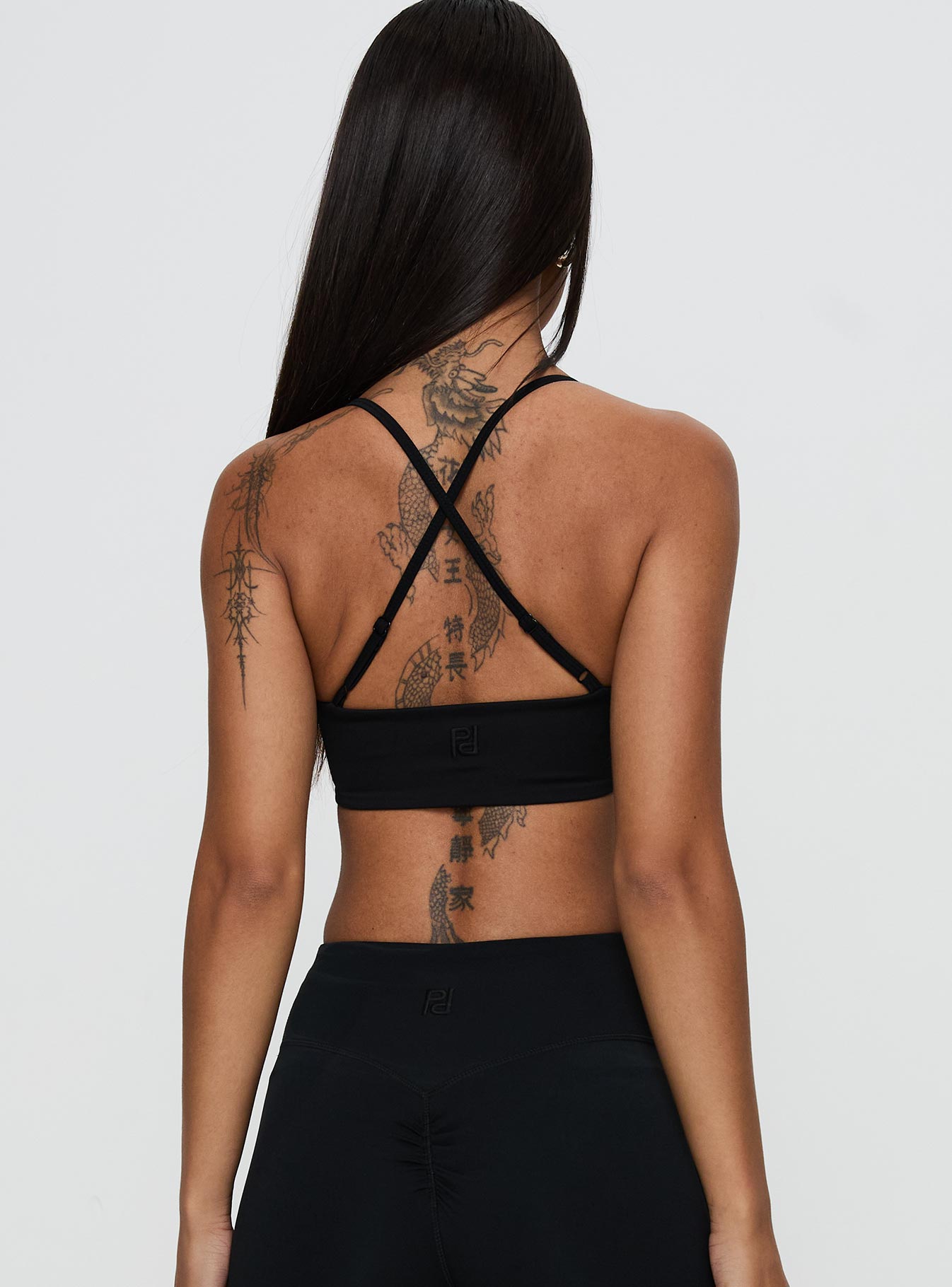 Finish Line Active Cross Back Top Black