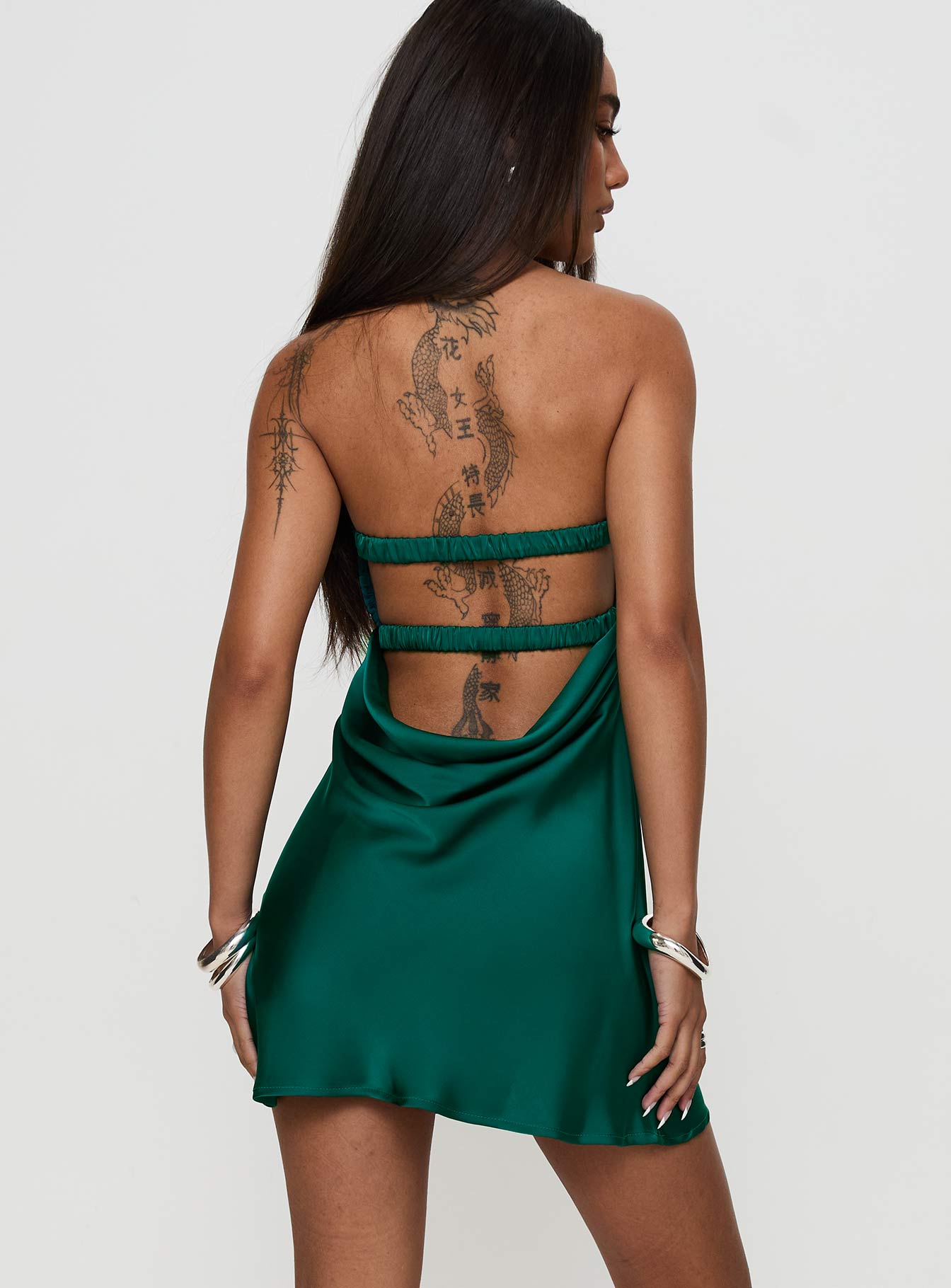 Faviola Mini Dress Emerald | Princess Polly Faviola Mini Dress Emerald | Princess Polly