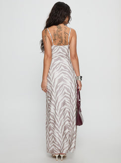 Kierra Mesh Maxi Dress Zebra
