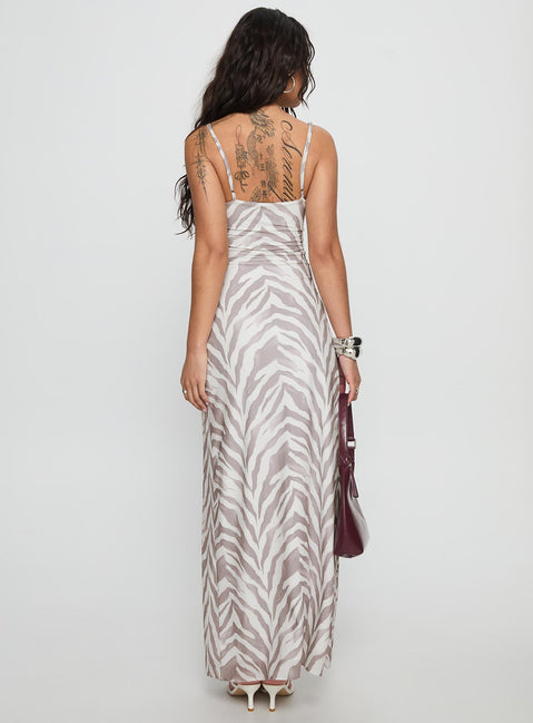 Kierra Mesh Maxi Dress Zebra