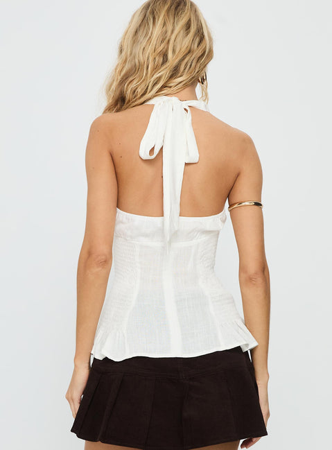 Follow Through Lace Trim Cami Top White