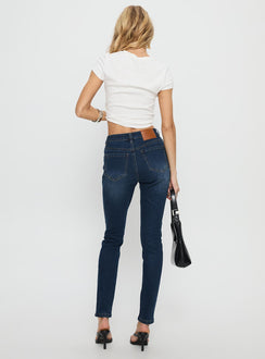 Illyssa Mid Rise Skinny Jeans Mid Blue Wash