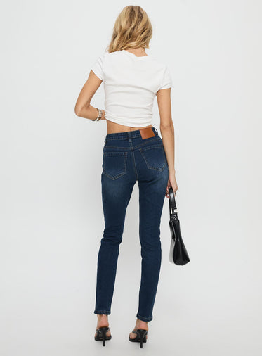 Illyssa Mid Rise Skinny Jeans Mid Blue Wash