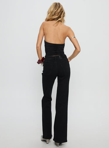 Magic Mirror Mid Rise Bootleg Jeans Washed Black