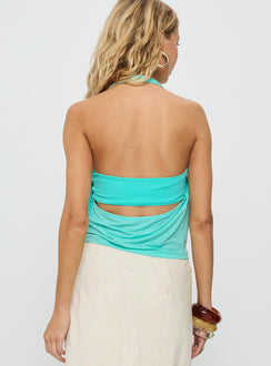 Money Talks Star Detail Top Aqua