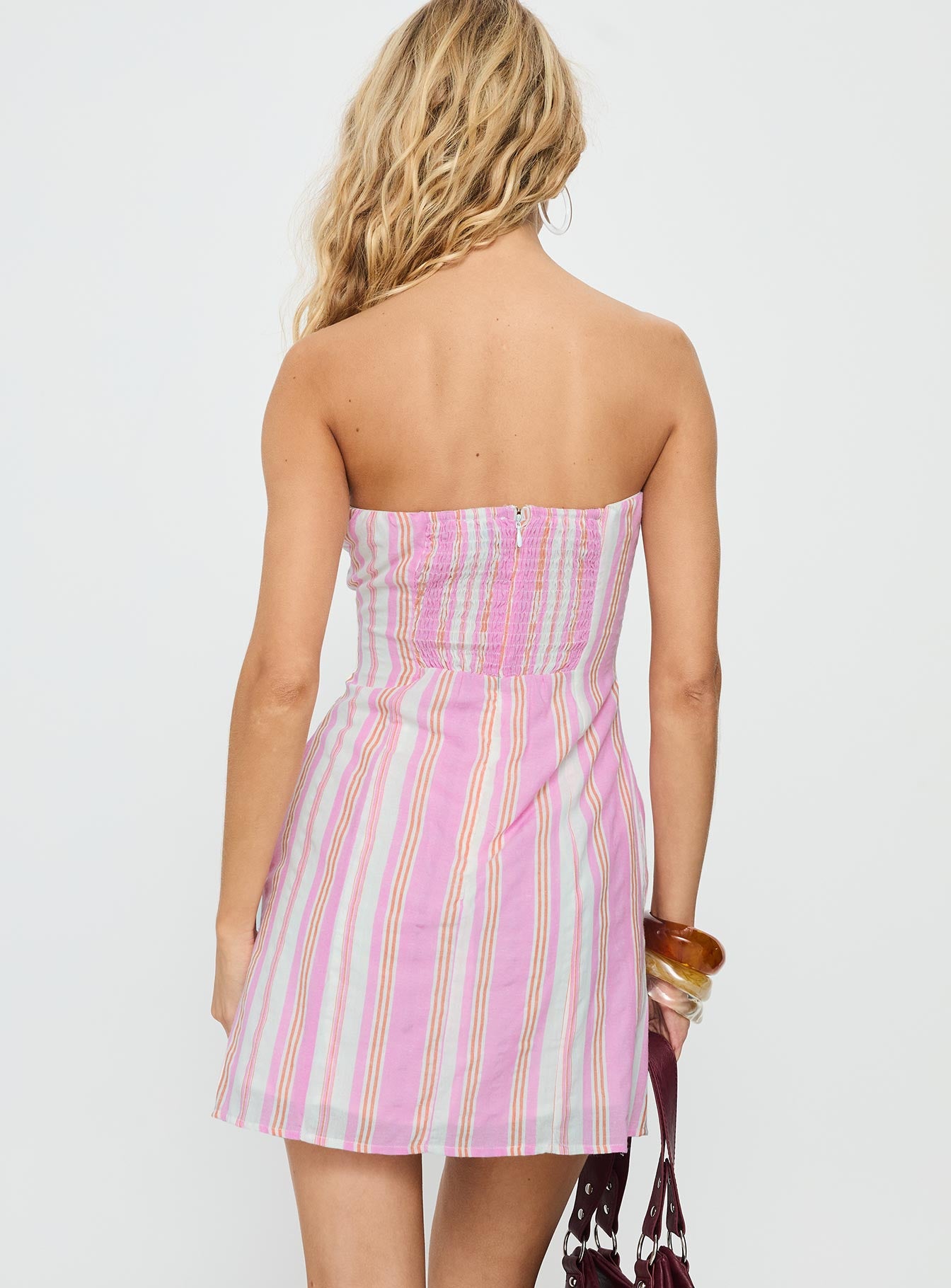 Faris Strapless Mini Dress Pink Stripe | Princess Polly Faris Strapless Mini Dress Pink Stripe | Princess Polly