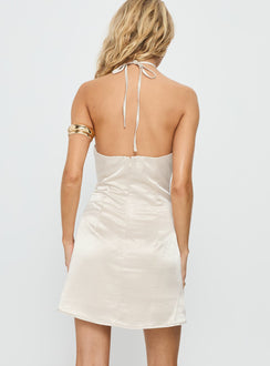 Gardens Of Eden Halter Mini Dress Champagne