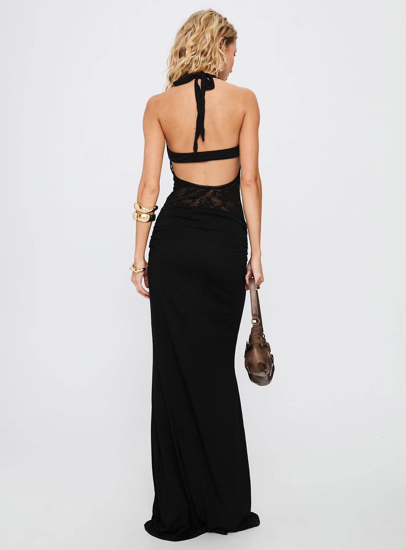 Adalyne Lace Halter Maxi Dress Black | Princess Polly Adalyne Lace Halter Maxi Dress Black | Princess Polly
