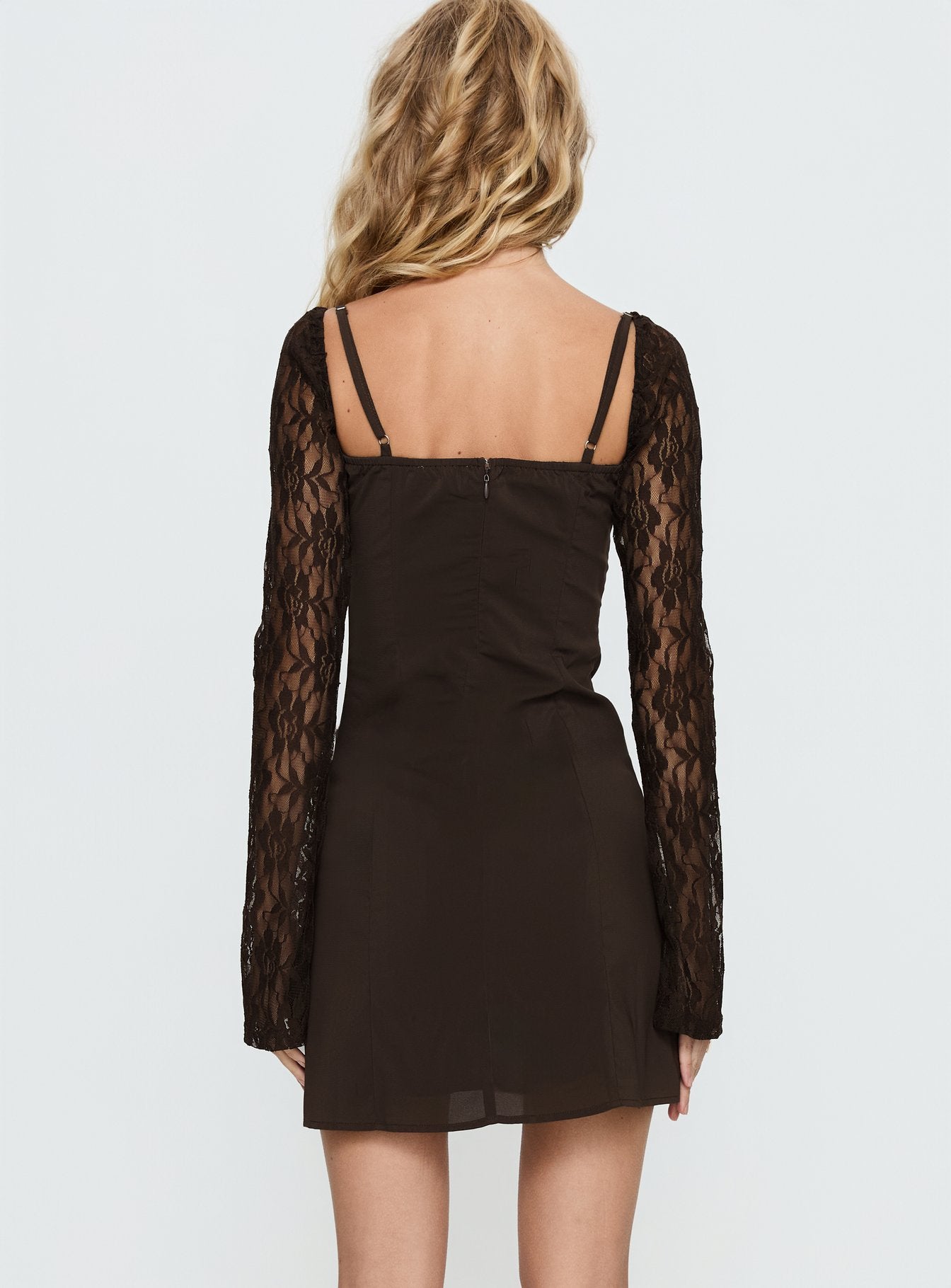 ashwood lace sleeve mini dress Princess Polly Ashwood Lace Mini Dress - Black
