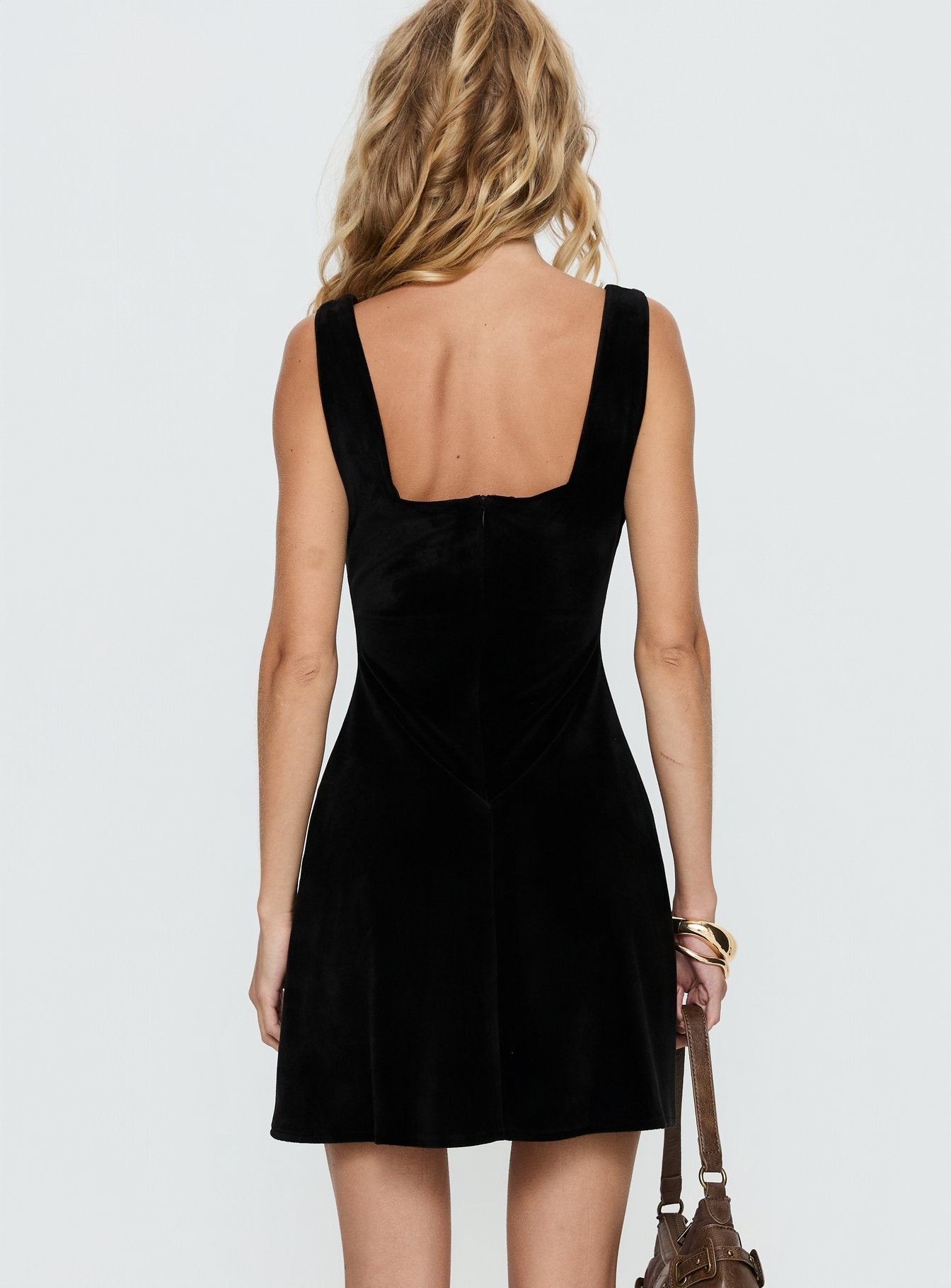 Bombshell Velvet Mini Dress | Black | Womens