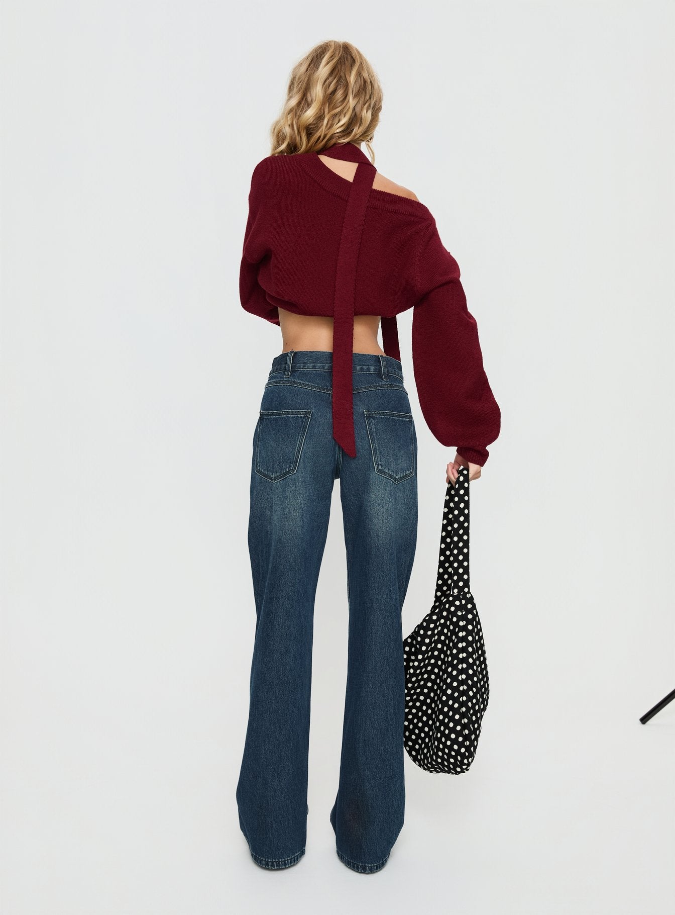 Kellsie High Rise Wide Leg Jeans Dark Blue Wash