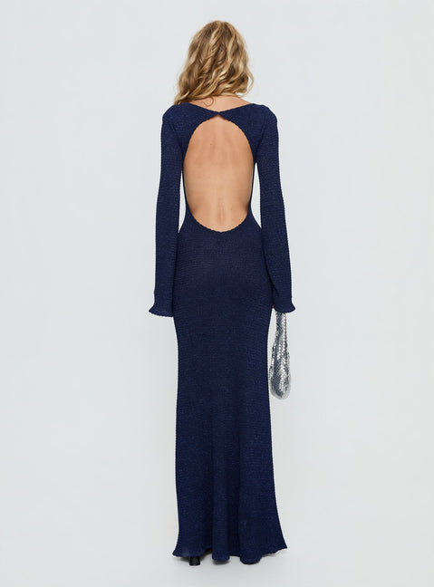 Rhapsody Long Sleeve Knit Maxi Dress Navy | Princess Polly Rhapsody Long Sleeve Knit Maxi Dress Navy | Princess Polly