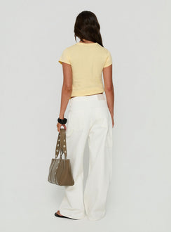 Mistree Mid Rise Baggy Cargo Jeans White