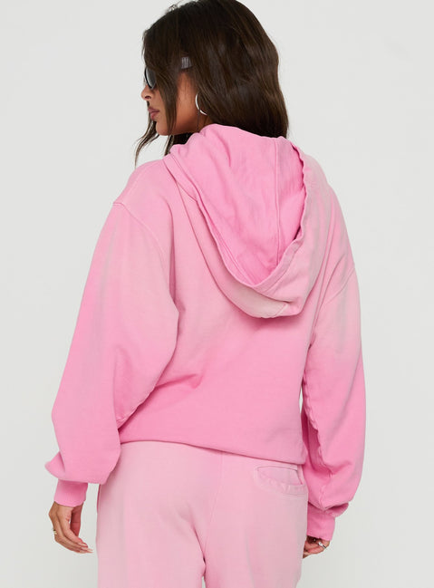 AT Pullover Oversized Hoodie Washed Pink