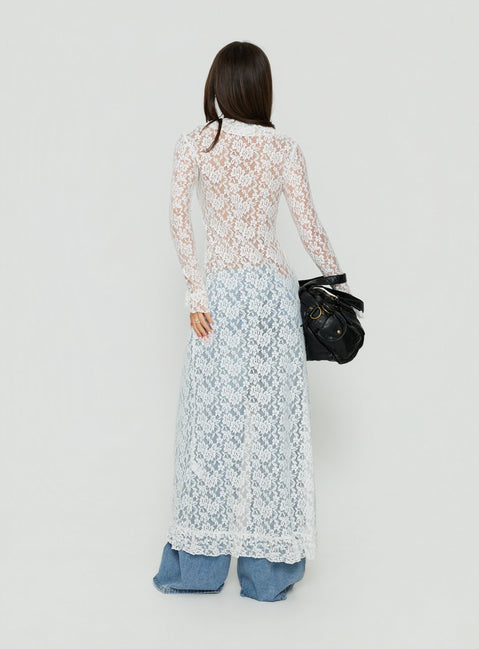 Long Nights Long Sleeve Lace Maxi Dress Moonlight