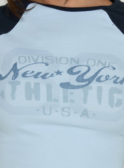 New York Love Raglan Graphic Top Blue / Navy