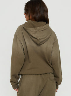 AT Pullover Oversized Hoodie Washed Olive