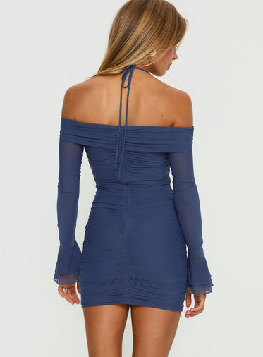 Blue Off The Shoulder Dresses