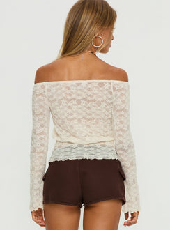 Korrine Off Shoulder Lace Top Cream