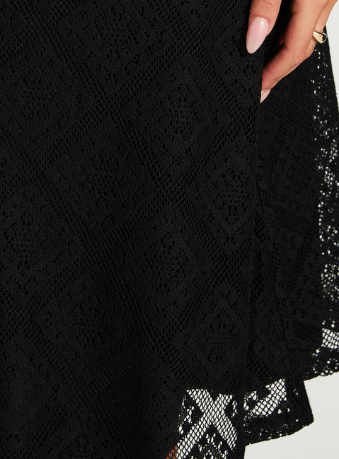 Laicey Lace Midi Skirt Black
