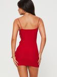 Princess Polly Sweetheart Neckline  Pennell Mini Dress Red