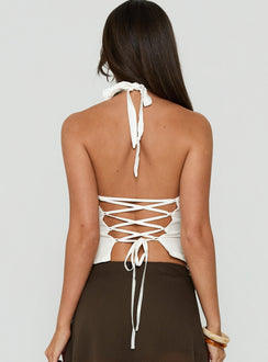 Electric Night Halter Top Back Top White
