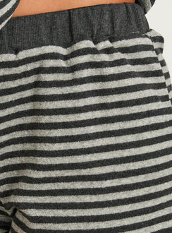Selvina Terry Towelling Shorts Grey Stripe