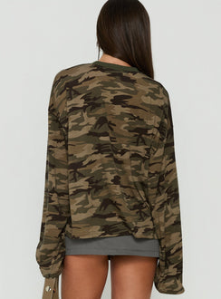 Bloom Long Sleeve Top Camo