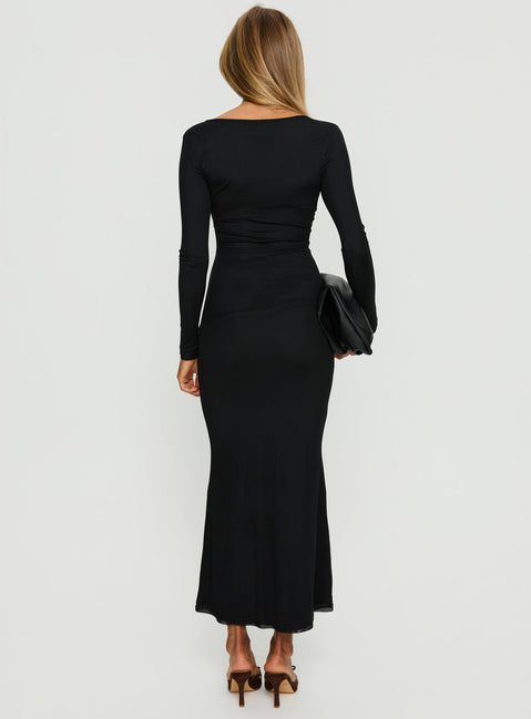 Adesa Keyhole Plunge Maxi Dress Black | Princess Polly Adesa Keyhole Plunge Maxi Dress Black | Princess Polly