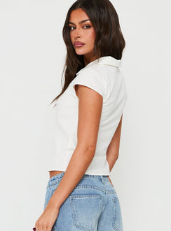 Daleah Frog Closure Top White