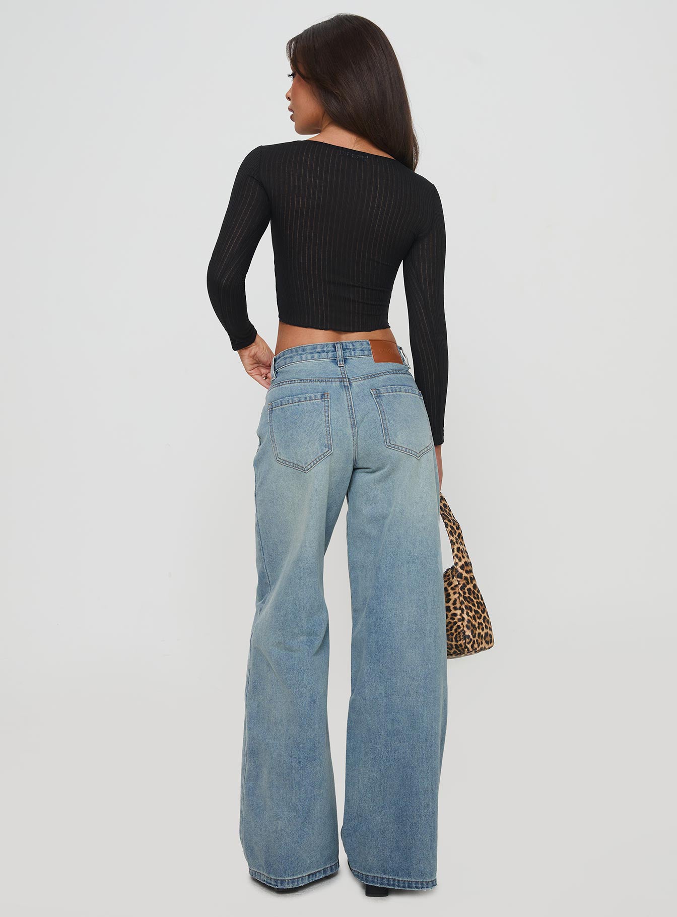 Demie Mid Rise Wide Leg Jeans Light Blue Wash