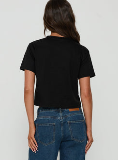 Dealia High V Boxy Tee Black