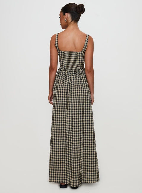 Cartmel Check Maxi Dress Black | Cream | Black | Cream | Womens Cartmel Check Maxi Dress Black | Cream | Black | Cream | Womens