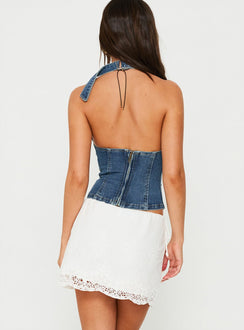 Always Dancing Embroidered Mini Skirt White