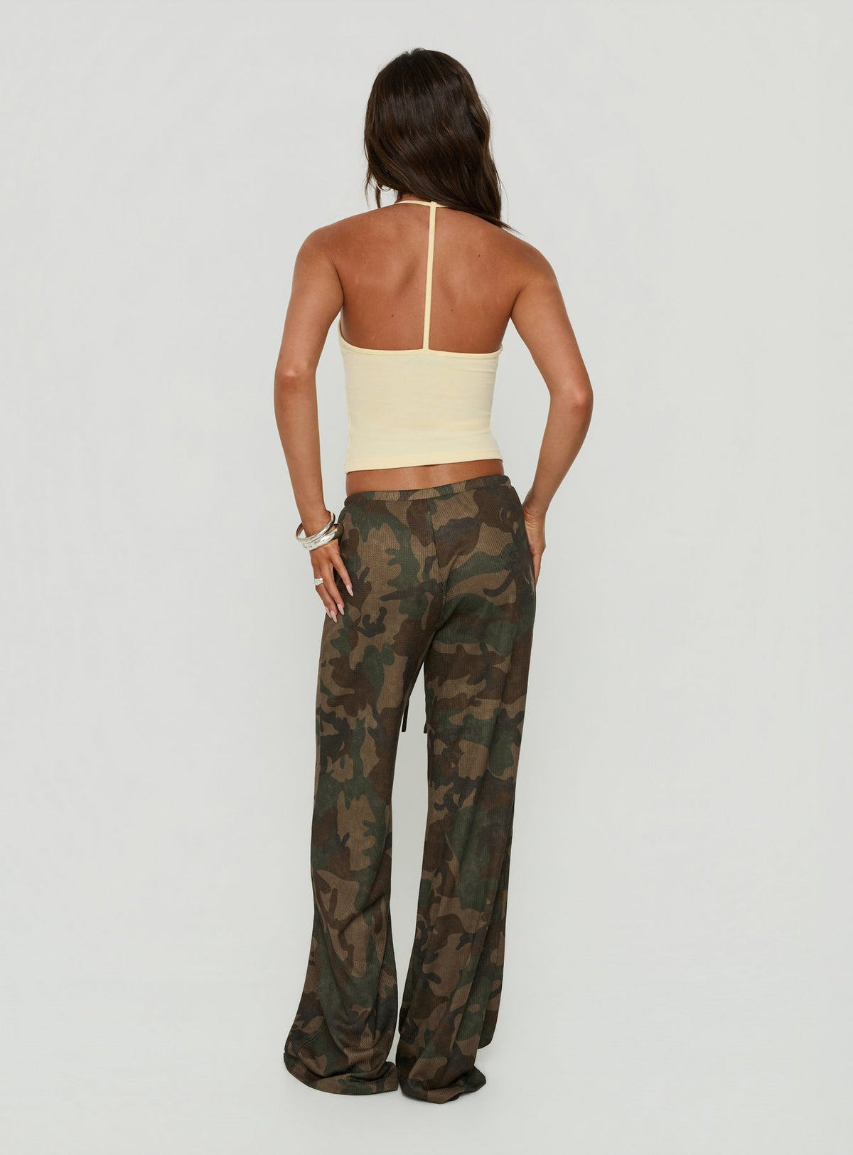 Seylah Waffle Jersey Pants Camo